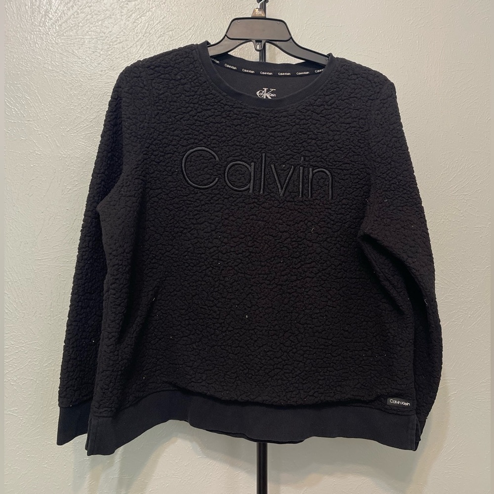 Calvin Klein Black Textured Crew Neck Sweater
